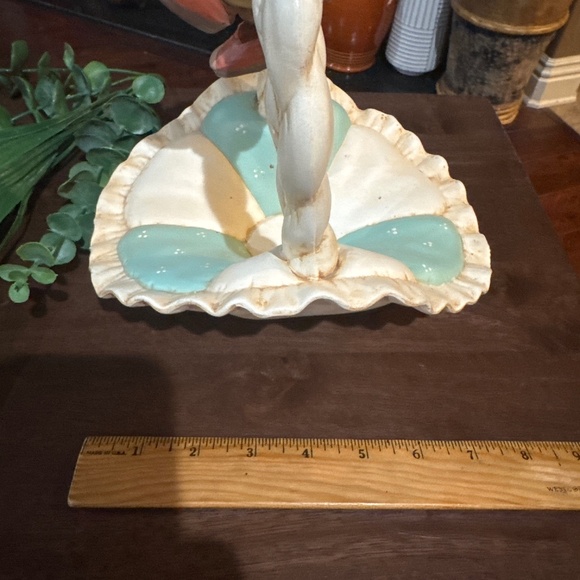 Beautiful Rare Puffed Pillowed Ruffled Cloth Ceramic Basket - Picture 6 of 6